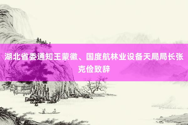 湖北省委通知王蒙徽、国度航林业设备天局局长张克俭致辞